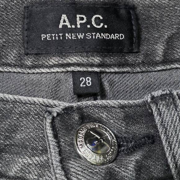 APC Petit New Standard Jeans Men 28 Dark Grey Denim Slim Fit - Picture 3 of 8